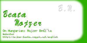 beata mojzer business card